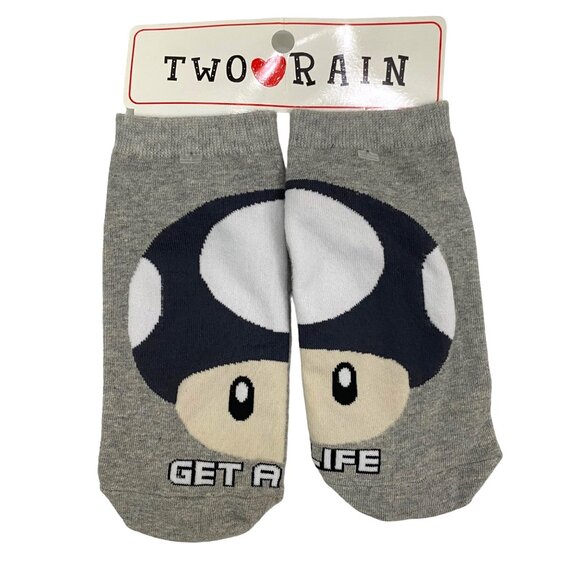 Two Rain Toad Get a Life Gray Socks Low Cut Stretch Womens Socks - Picture 1 of 5